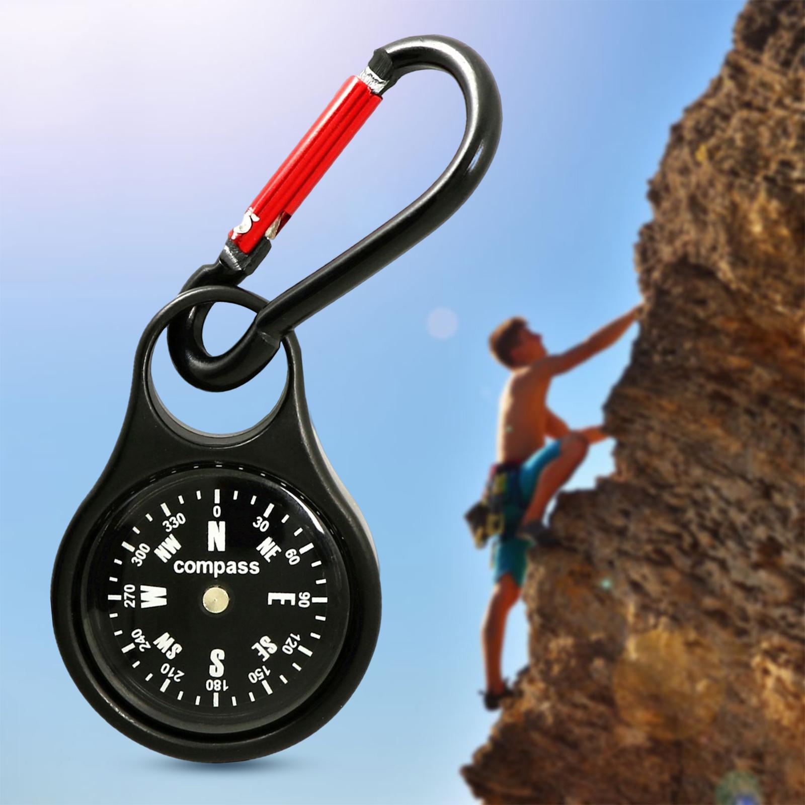 Portable Carabiner Compass Small Compass for Outdoors Emergency Survival Camping