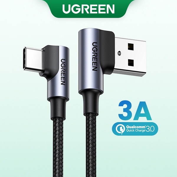 Cáp dữ liệu USB 2.0 sang USB Type-C bẻ góc truyền dữ liệu giữa máy tính và điện thoại dài 2M Ugreen ( 50942) hàng chính hãng