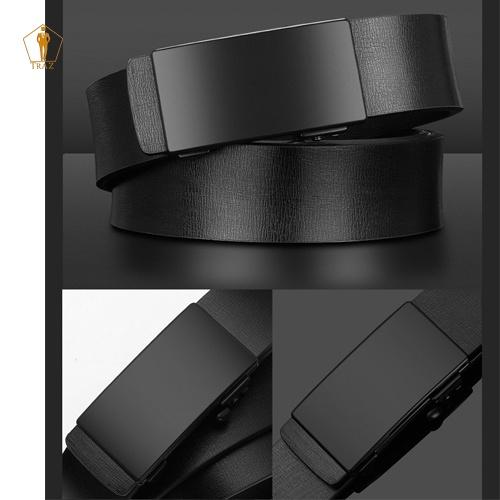 Thắt Lưng Nam TRAZ Da Cao Cấp Unisex, Khóa Tự Động Sang Trọng