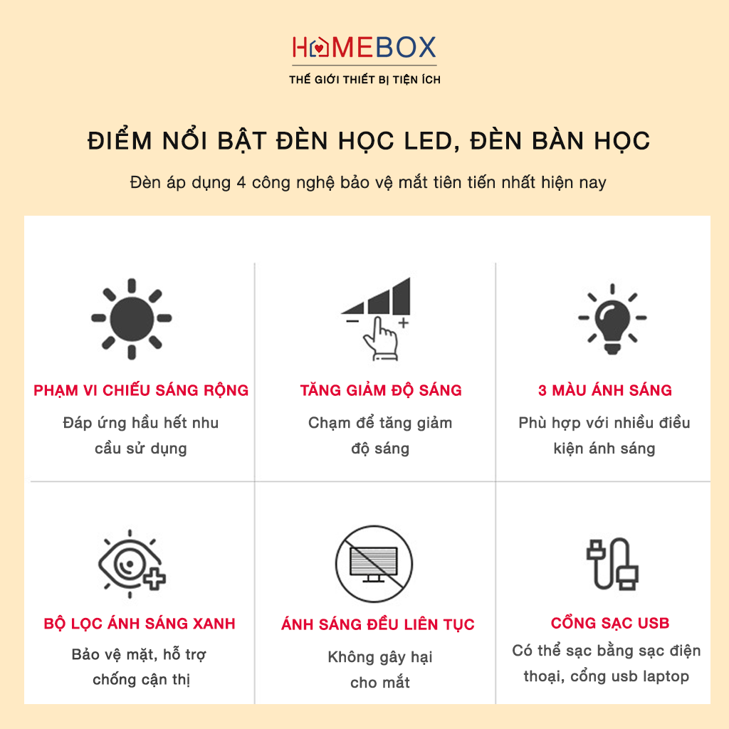 Đèn Học, Đọc Sách, Làm Việc - 3 Chế Độ Sáng Bảo Vệ Mắt - Đèn Bàn Học Chống Cận Thị - Hàng Chính Hãng