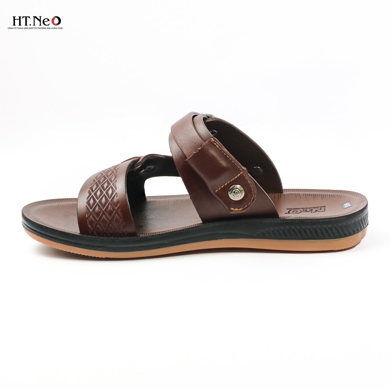 Giày sandal nam - dép nam HT.NEO 100% da bò mềm mại, đế cao su nguyên khối, khâu chân quai siêu chắc SD76