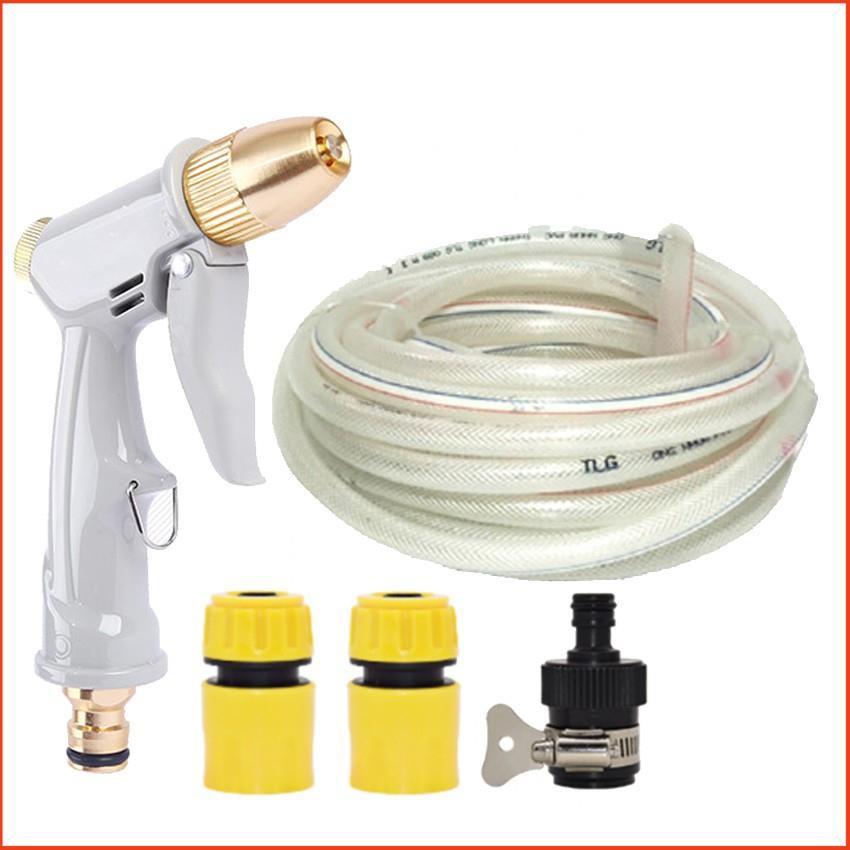 Bộ dây vòi xịt nước rửa xe, tưới cây tăng áp 3 lần, loại 3-5m 206846