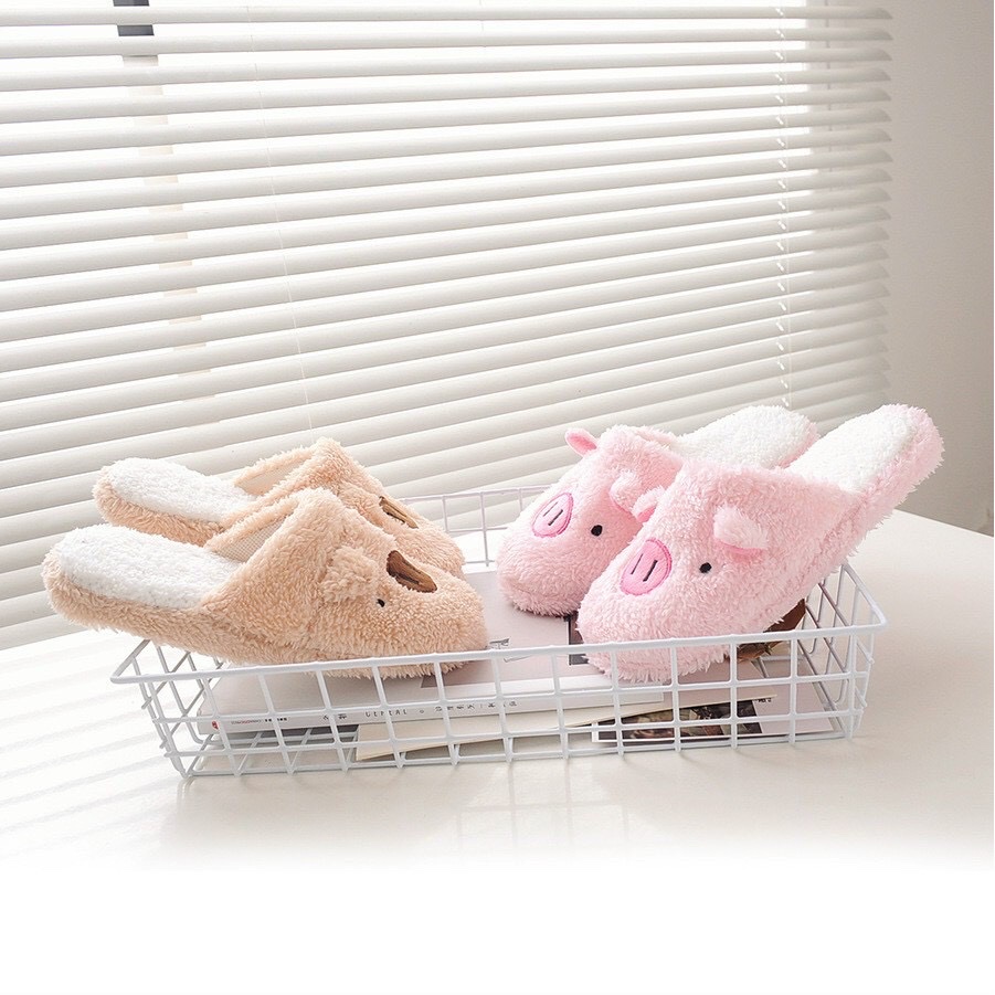 Dép hình con heo đi trong nhà cute , đáng yêu vải bông mềm mịn chống trơn trượt , phù hợp cho nam và nữ