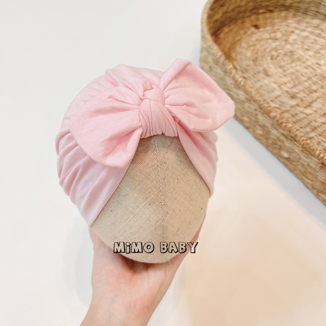 Mũ turban hồng baby MTB91 Mimo Baby