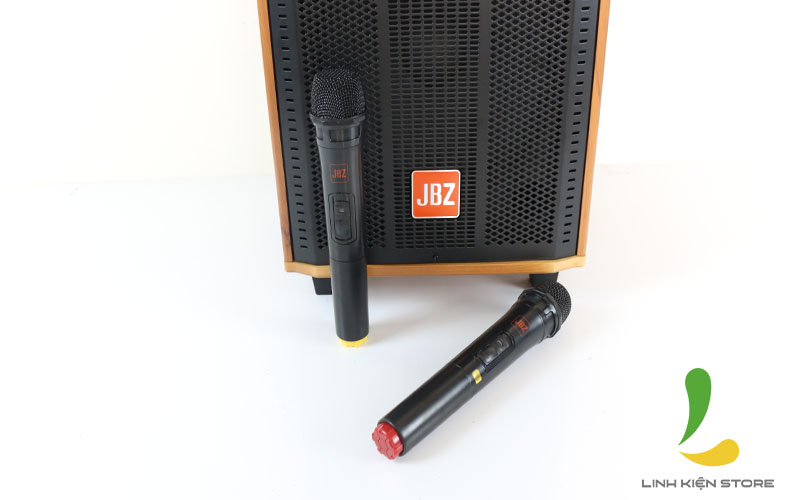 Loa kéo JBZ J8 - Loa di động thùng gỗ thiết kế mini siêu ấn tượng, kèm micro không dây chống hú hát karaoke cực chất - Hàng nhập khẩu