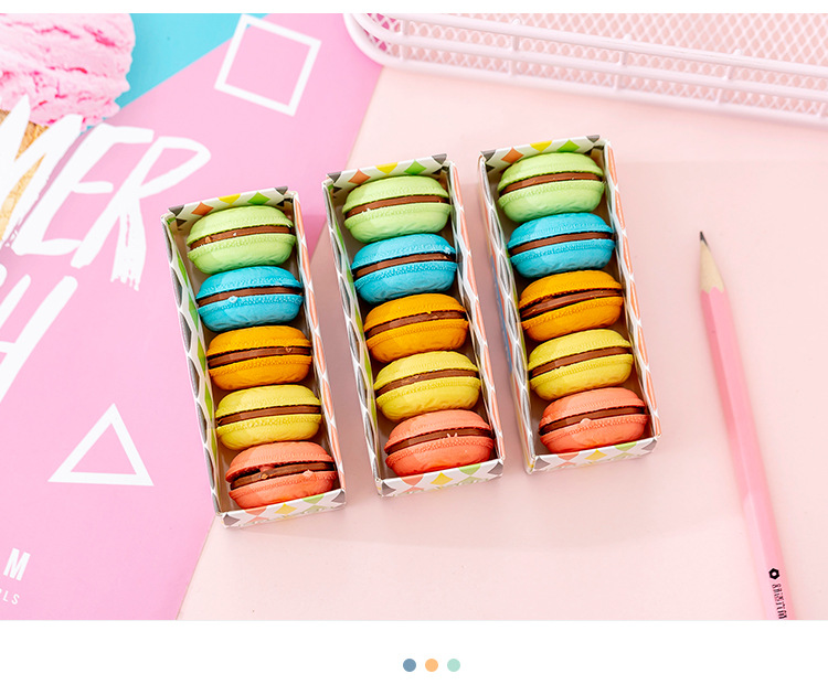 Gôm tẩy bút chì hình bánh Macaron dễ thương, gôm tẩy nhiều màu sắc E517