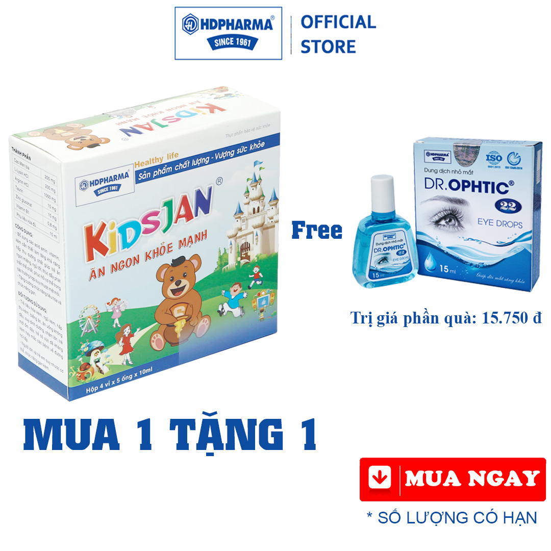 KIDSJAN Ăn Ngon Khỏe Mạnh - HDPHARMA - Bổ Sung Vitamin, Hỗ Trợ Trẻ Ăn Ngon Và Tăng Sức Đề Kháng
