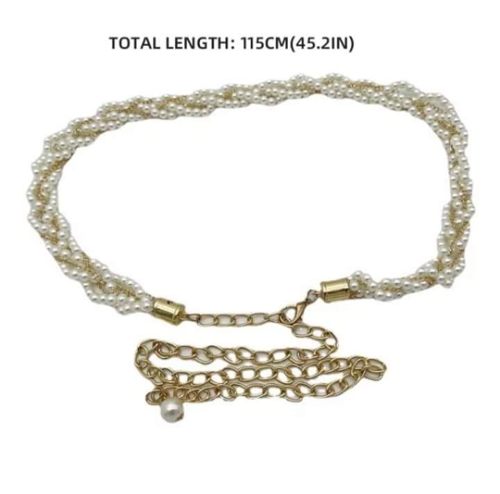 Dây nịt ngọc luồng xích kim loại Freesize sang chảnh Được mạ hợp chất etimon ko rỉ sét