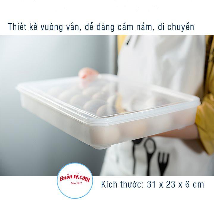 Hộp đựng trứng 24 quả có nắp đậy nhựa Việt Nhật (6786), khay bảo quản trứng không bị vỡ chắc chắn 