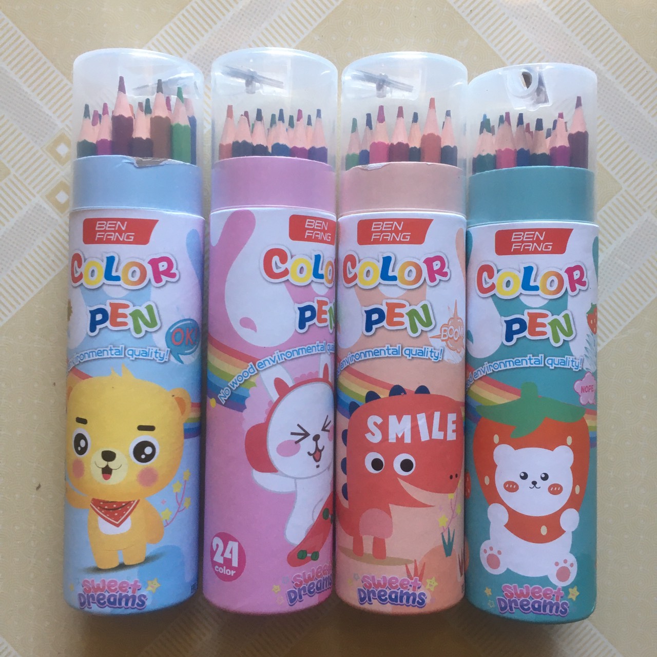 Bút chì màu 12, 18, 24 màu màu sắc tươi sáng