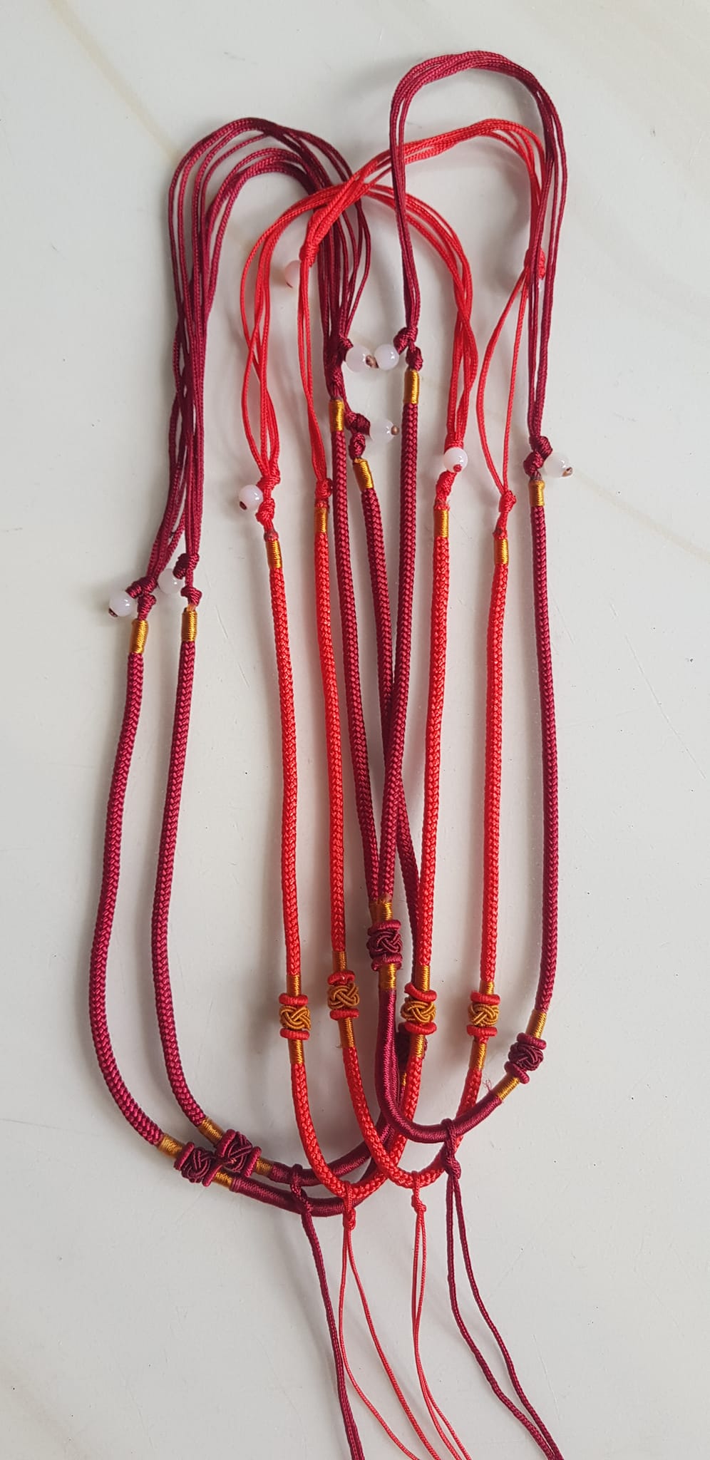 Sợi Dây Đeo cổ mới ĐỎ Kiểu dạng rút đẹp Size 3mm x dài trồng cổ Anh Chị tự chỉnh theo ý 23cm - 30cm Phối với mặt Phật, mặt dây chuyền nam nữ đeo được hết rẻ đẹp ạ