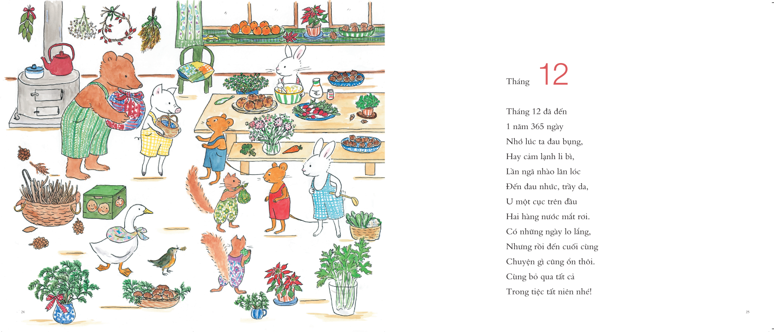 Ehon - Phát triển quan sát - Bài ca 12 tháng của Gư-ri và Gư-ra - cho bé 3-6 tuổi