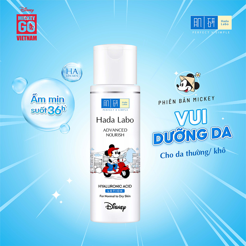 Dung dịch dưỡng ẩm tối ưu Hada Labo Advanced Nourish Lotion cho da thường và da khô 170ml - Phiên bản Mickey