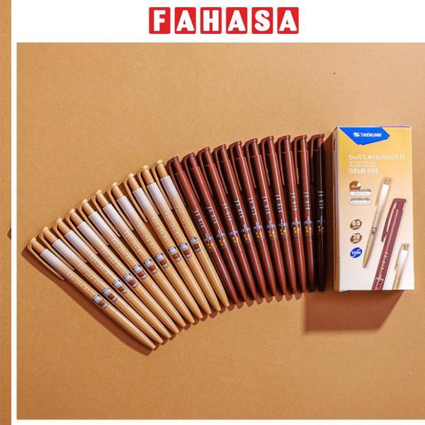 Hộp 20 Bút Gel Buttersmooth B 0.5 mm - Thiên Long GELB-032 - Phiên Bản Cà Phê - Mực Xanh