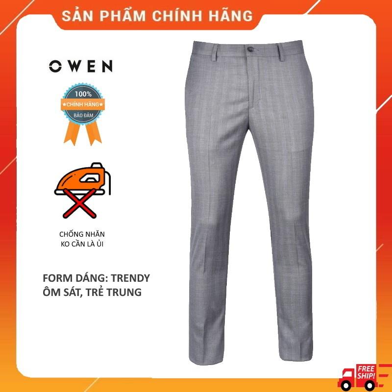 OWEN - Quần âu nam Owen dáng ôm màu xám 22410