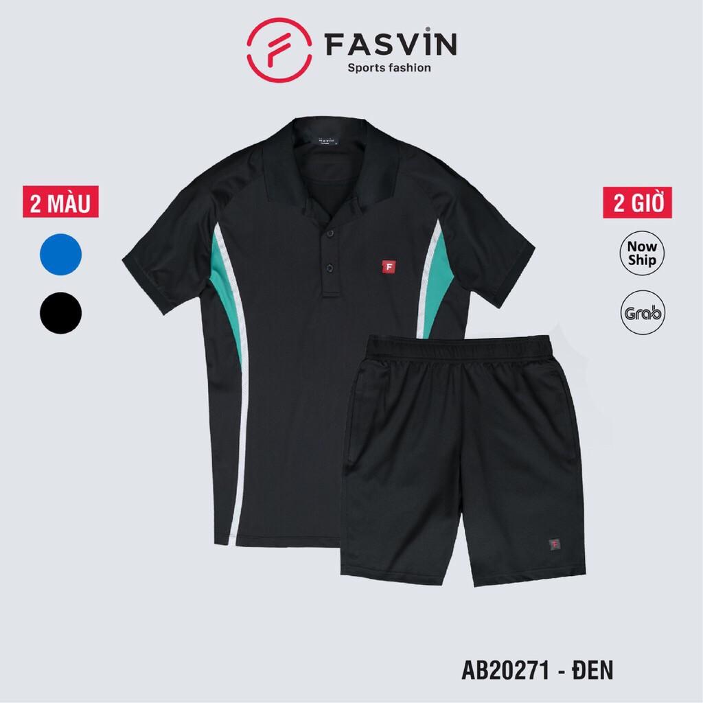 Bộ thun thể thao nam Fasvin AB20271.HN cổ bẻ vải thể thao mềm nhẹ co giãn thoải mái khi vận động