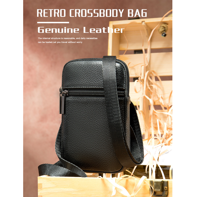 Túi đeo chéo nam DA BÒ THẬT phong cách mới - BEE GEE DCN9210