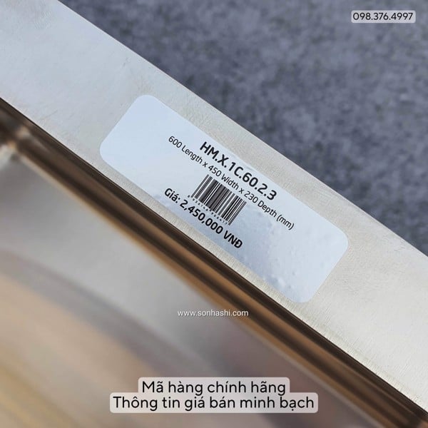 Chậu rửa Sơn Hà Luxury 1 hố HM.X.1C.60.2.3