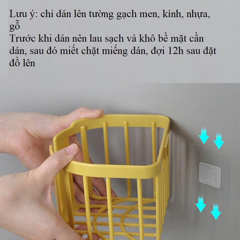 Giỏ Đựng Giấy Vệ Sinh Dán Tường - Giỏ Treo Tường Đựng Khăn Giấy Phòng Tắm Phòng Bếp ( Giao Màu Ngẫu Nhiên )