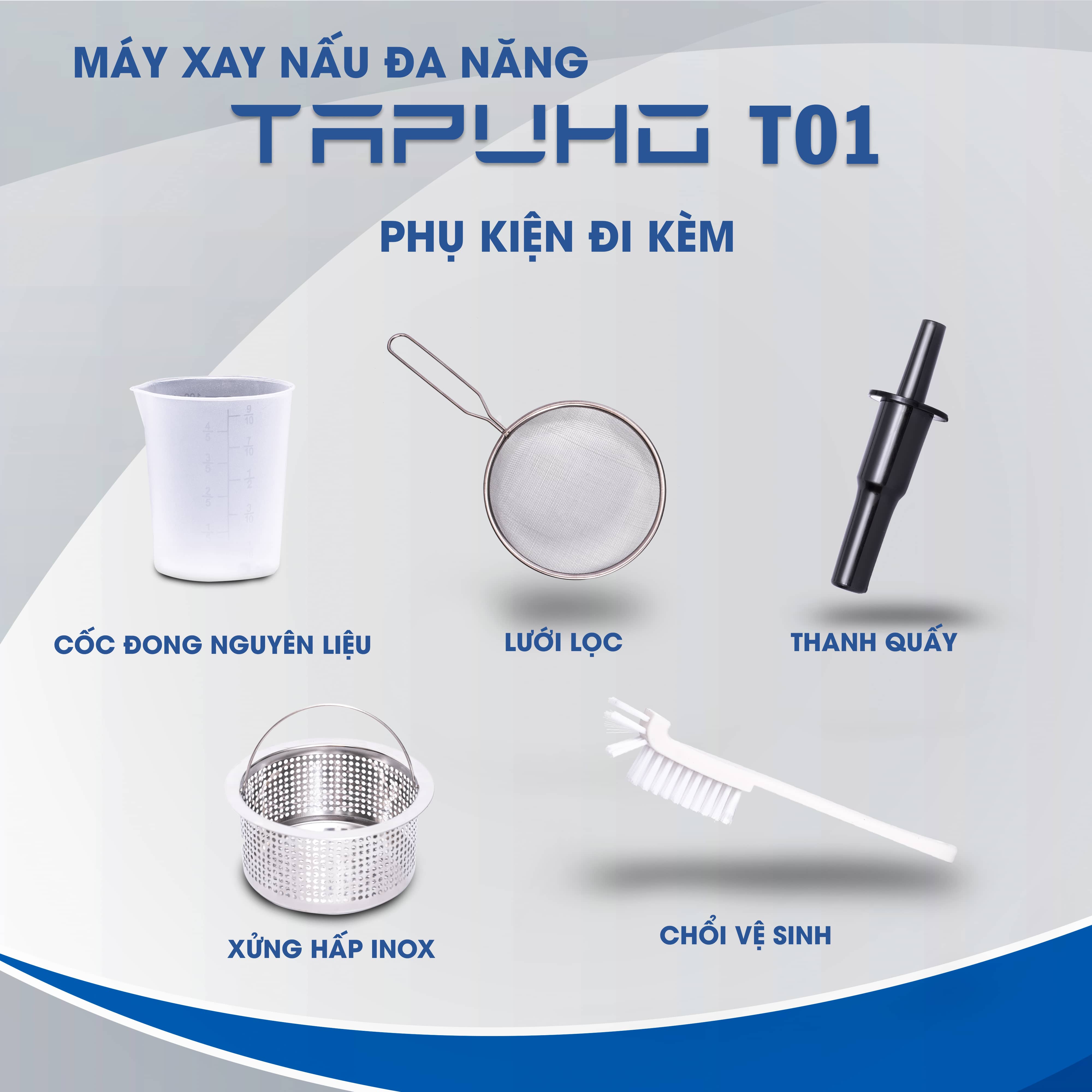 Máy Làm Sữa Hạt Tapuho T01 - Thương Hiệu Đức - Dễ Vệ Sinh