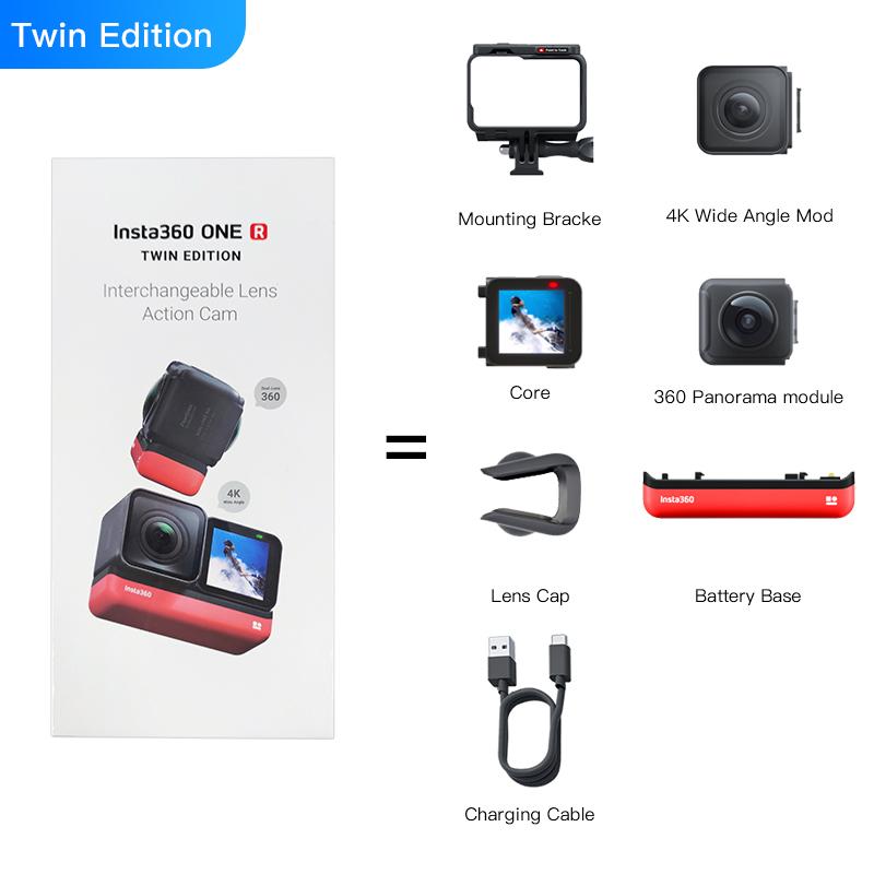 Insta360 ONE R Twin Edition Phiên bản 360 Máy ảnh đa mô-đun 5.3K 360 5.7K 4K Insta 360 ONE R Camera hành động mô-đun pin Màu sắc: Đôi x 2 chiếc x Bảo vệ