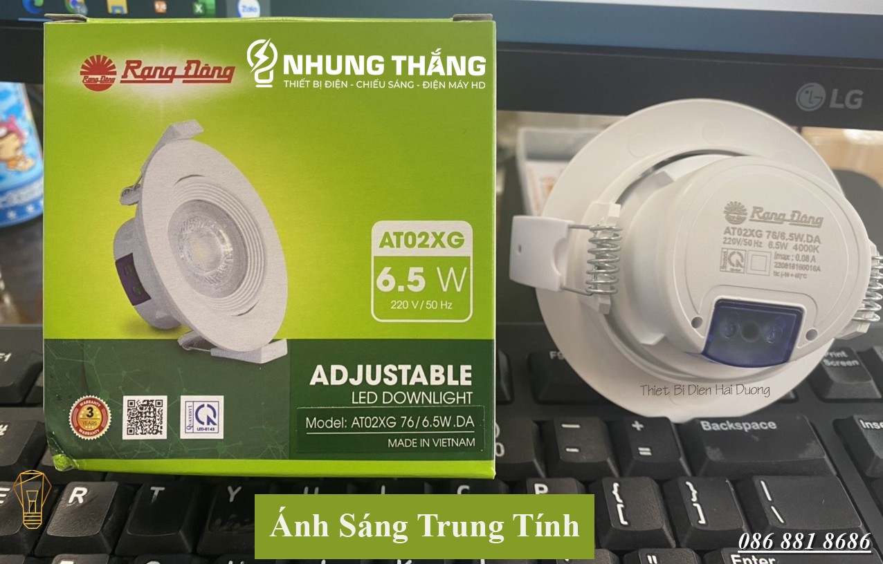 ĐÈN LED ÂM TRẦN DOWNLIGHT RẠNG ĐÔNG MODEL D AT02 XG 76/6.5W - THAY ĐỔI ĐƯỢC GÓC CHIẾU