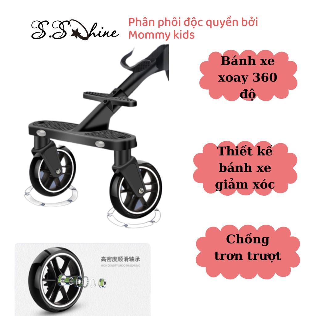 Xe đẩy du lịch gấp gọn MOMMYKIDS MINH CHÂU 4 bánh cho bé, ghế có thể điều chỉnh chế độ nằm, đảo chiều cho bé 0-5 tuổi