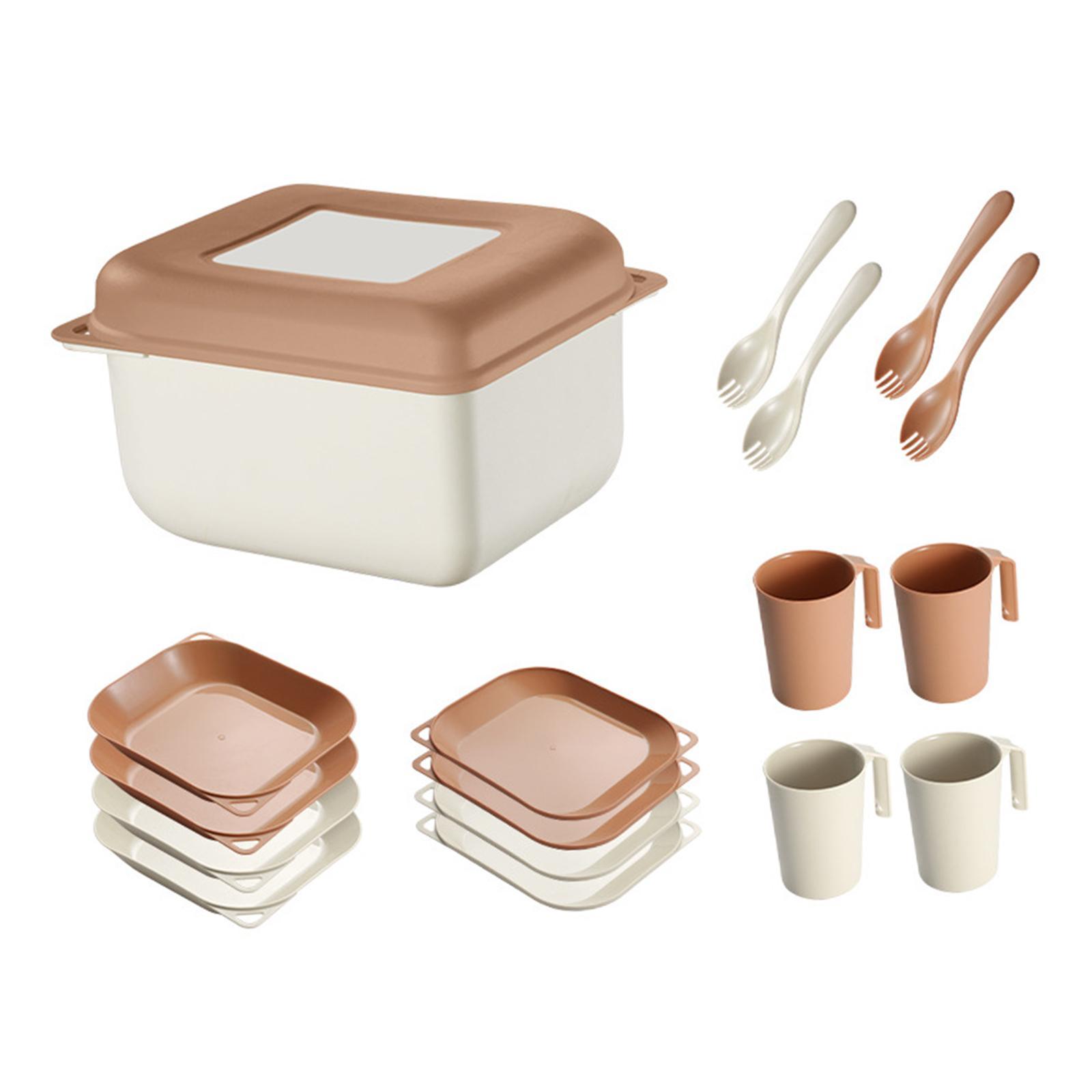 Wheat Straw Dinnerware Sets Box Outdoor Cutlery Set for Party Kitchen Picnic