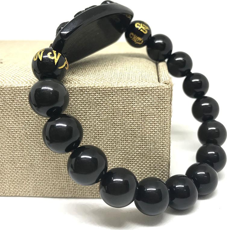 VÒNG TAY PHẬT BẢN MỆNH ĐÁ OBSIDIAN PHẬT A DI ĐÀ