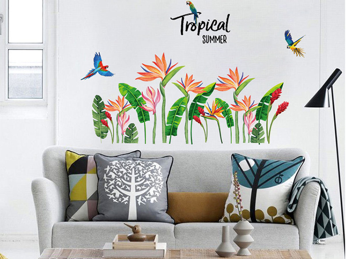 DECAL CHÂN TƯỜNG HOA CHUỐI