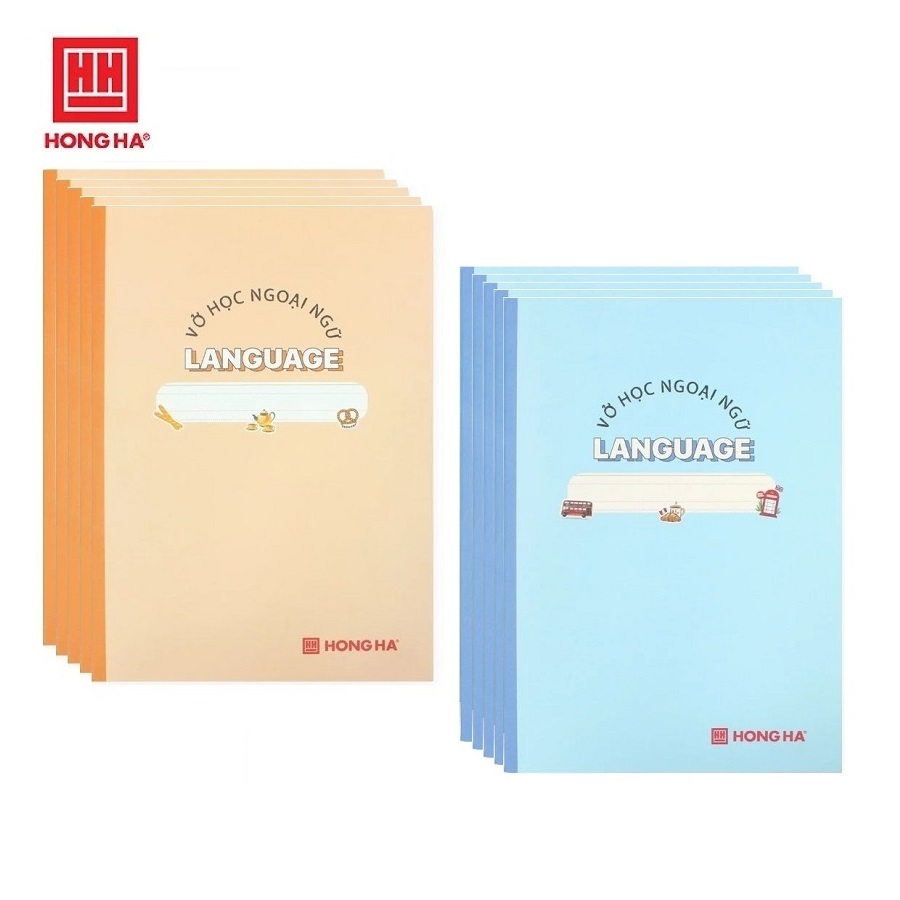 Lốc 5 vở Study Language 1464 / 1465 Tập sinh viên Hồng Hà học (tiếng Anh-Đức-Nga-Pháp)