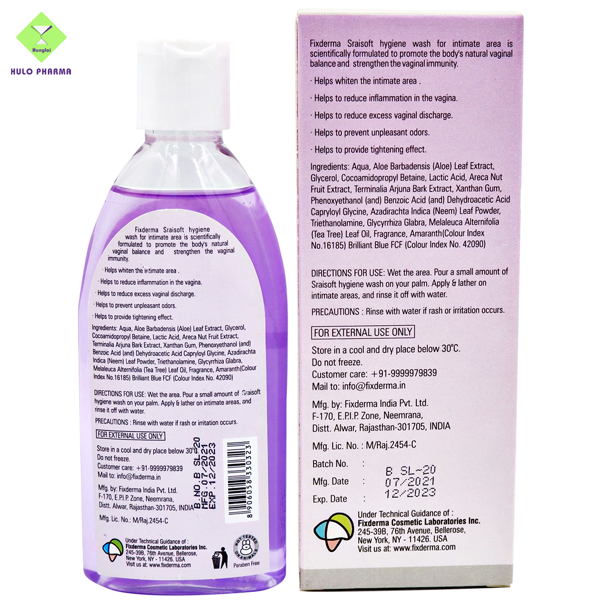 Gel vệ sinh phụ nữ Fixderma Srai Soft Gel – Lilac
