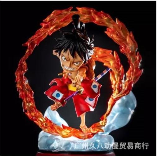 Mô Hình One Piece Luffy wano chibi sắc nét có Led