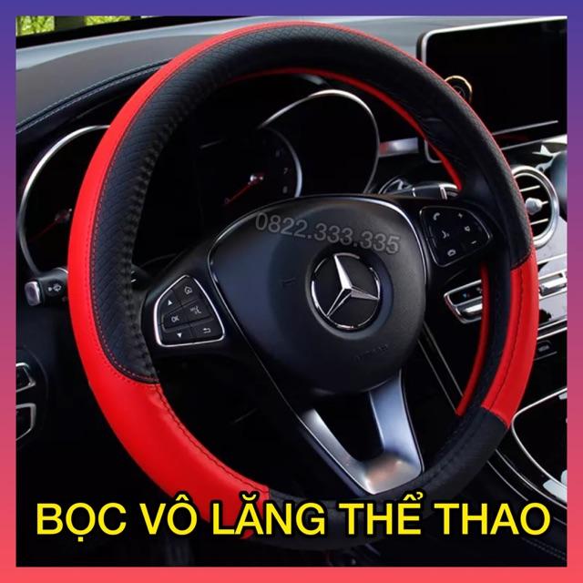 Hình ảnh Bọc da vô lăng ô tô thể thao loại tốt bám tay thiết kế đẹp mắt phù hợp các loại xe phổ thông