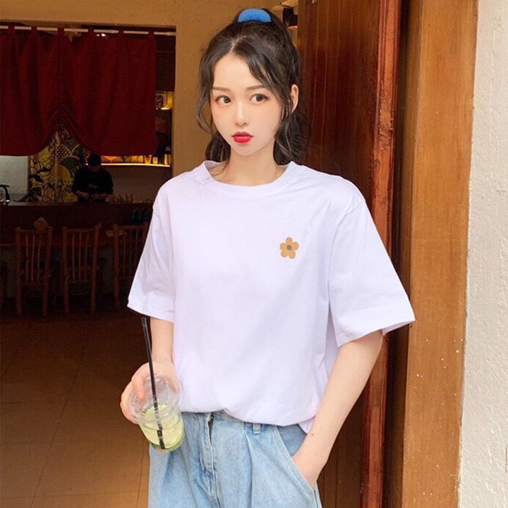 Áo Thun Nữ Unisex Màu Trắng In Bông Hoa Flower ATN6151