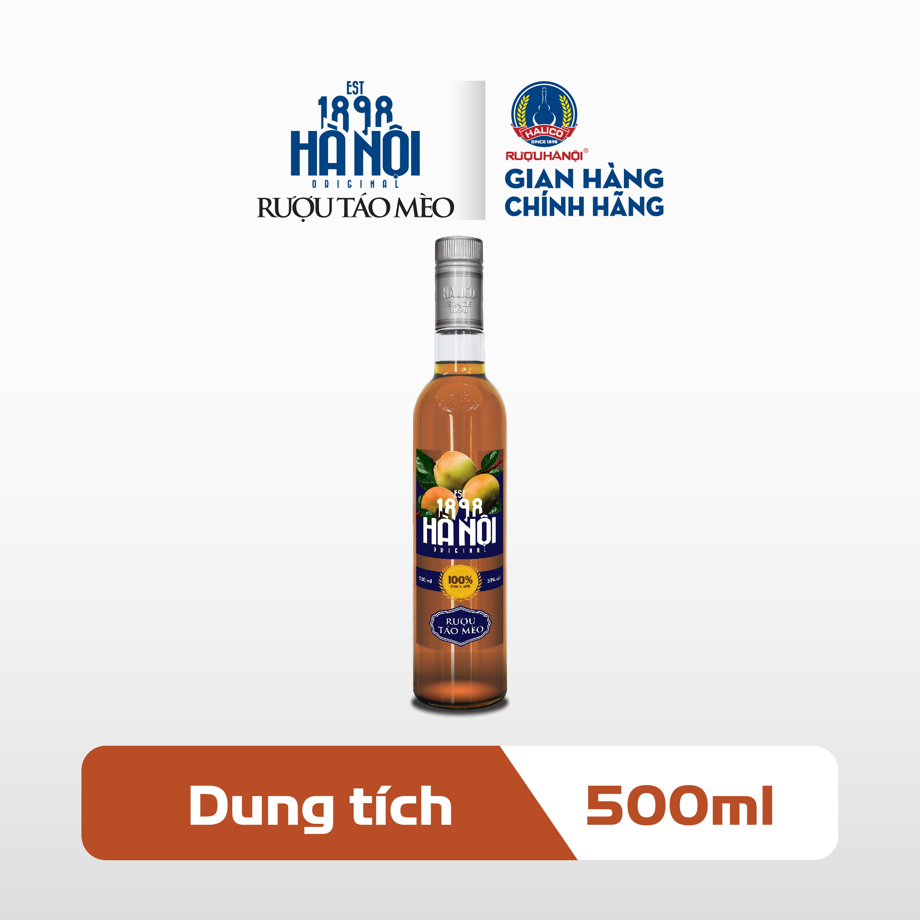 Rượu Táo Mèo Liquor Halico Nồng Độ 30V Chai 500Ml Không Kèm Hộp