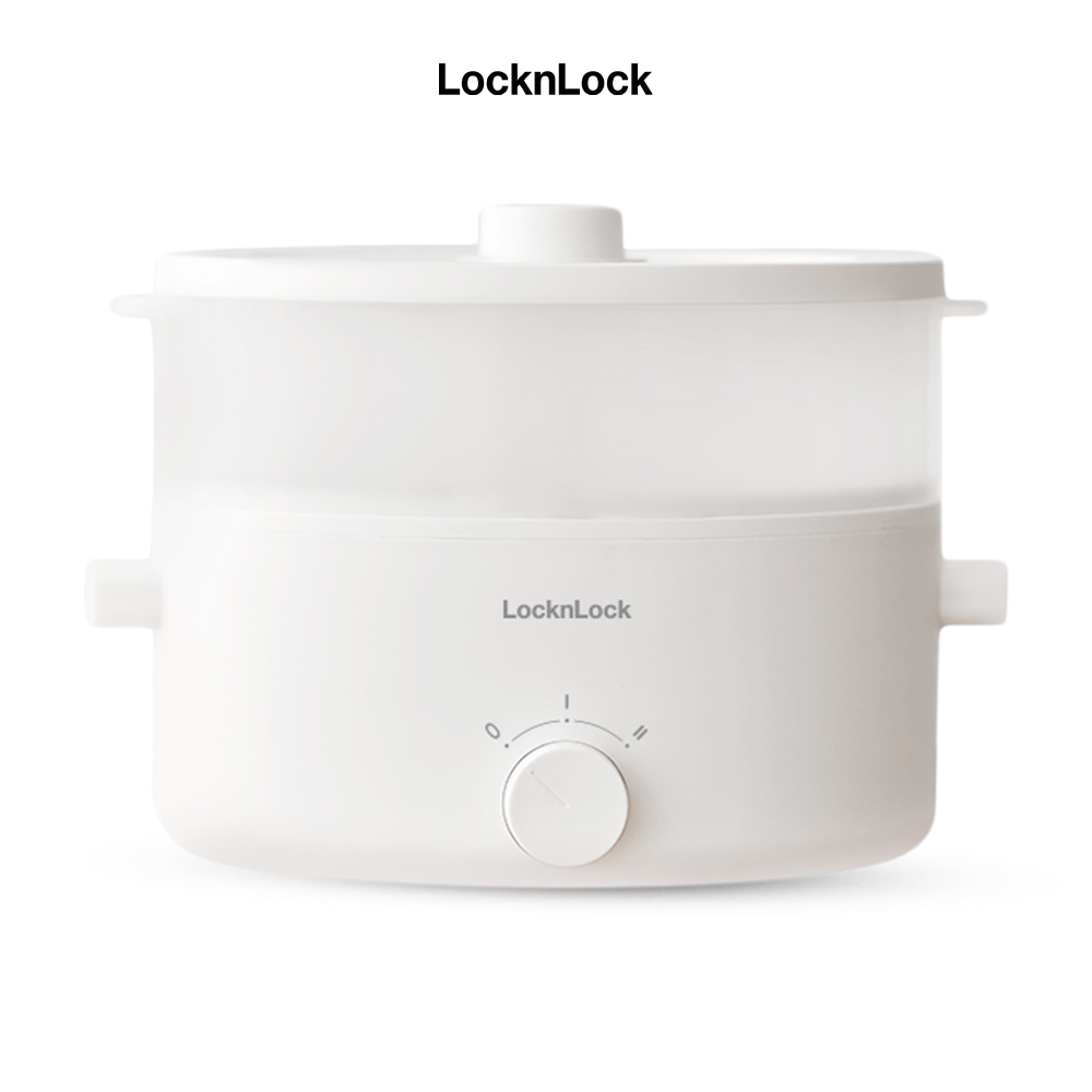 Nồi điện đa năng Locknlock Electric Multipot EJP134IVY - Tay cầm cách nhiệt - Nắp trong suốt - Chống dính - Đường kính 27cm - Dung tích 5L - 220V, 50Hz, 1350W - Hàng chính hãng