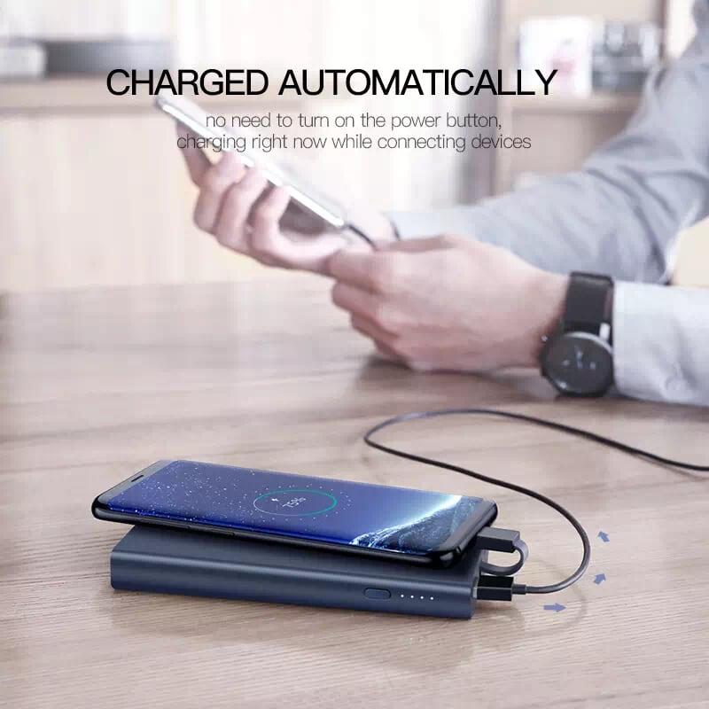 Ugreen UG40972PB108TK 10000mAh màu Xanh Sạc dự phòng + cáp sạc TypeC tích hợp - HÀNG CHÍNH HÃNG