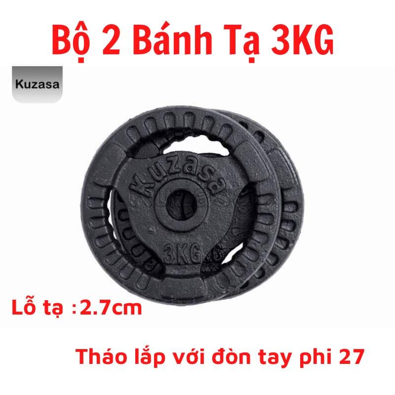 Bộ 2 đòn tạ tay 24kg tạ (4 đĩa 3kg, 4đĩa 2kg, 4 đĩa 1kg)