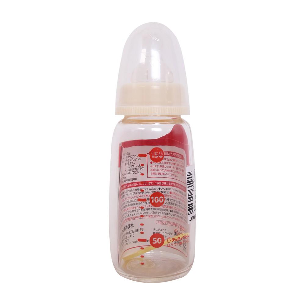 Bình sữa Chuchu 150ml (thủy tinh, núm ty silicone)