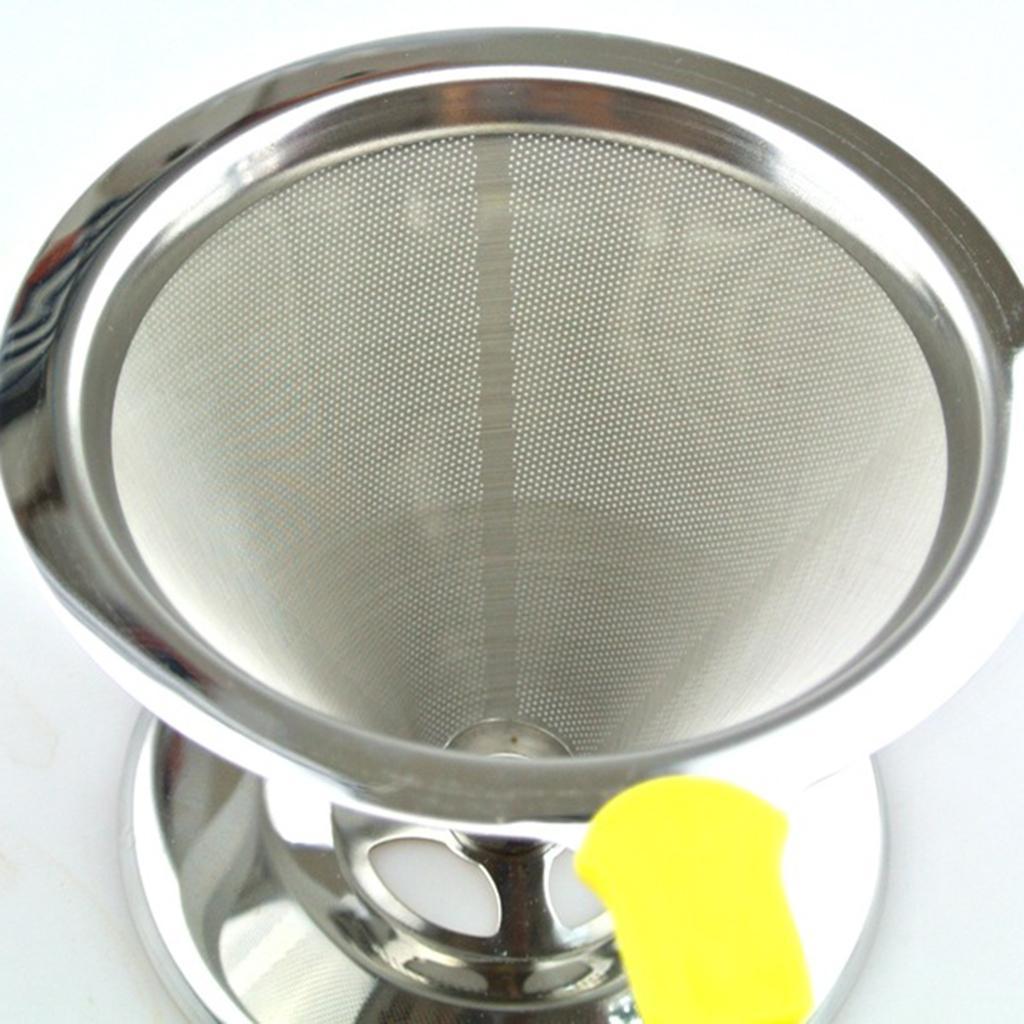 2x Stainless Pour Over Drip Mesh Coffee Tea Cone Filter Holder Maker #2 115mm