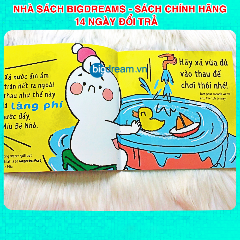 BẢN MỚI SONG NGỮ Miu Bé Nhỏ Đừng Lãng Phí Nhé! P2 Ehon Kĩ Năng Sống Cho Bé 1-6 Tuổi Miu miu tự lập hiểu chuyện