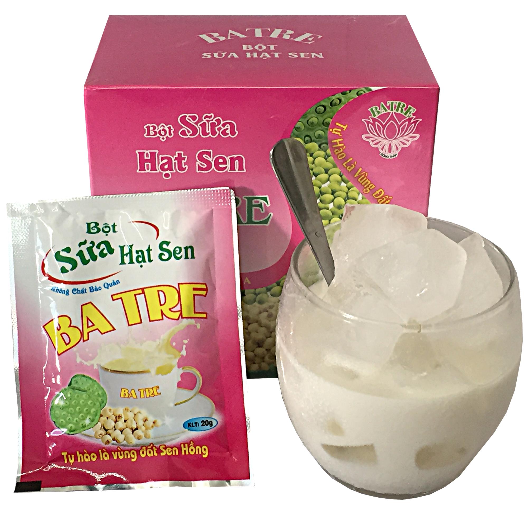 Bột Sữa Hạt Sen (10gói x 20g) - BA TRE -  Giàu dinh dưỡng, năng lượng dồi dào, giúp chắc xương