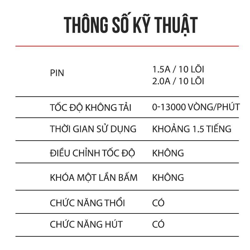 Máy hút thổi bụi cầm tay không dây Pin Lithium