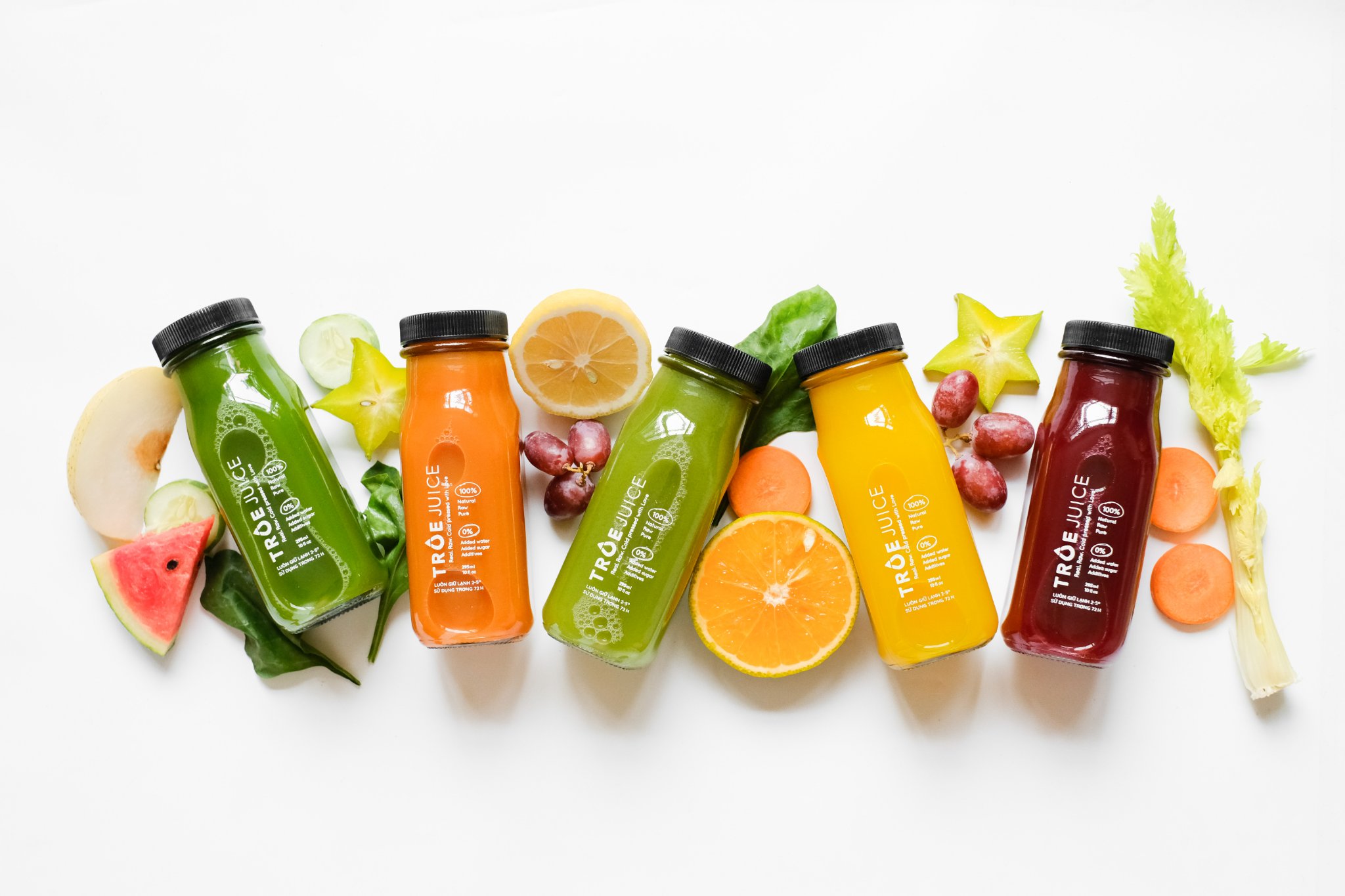 04 Chai Nước Ép Lạnh Rau Củ Quả Hữu Cơ