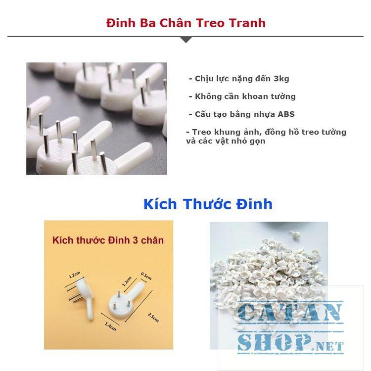 Đinh treo khung tranh 4 chân treo tranh ảnh, móc chìa khóa,móc treo đồ không cần khoan tường GD382-DinhTT-4ch