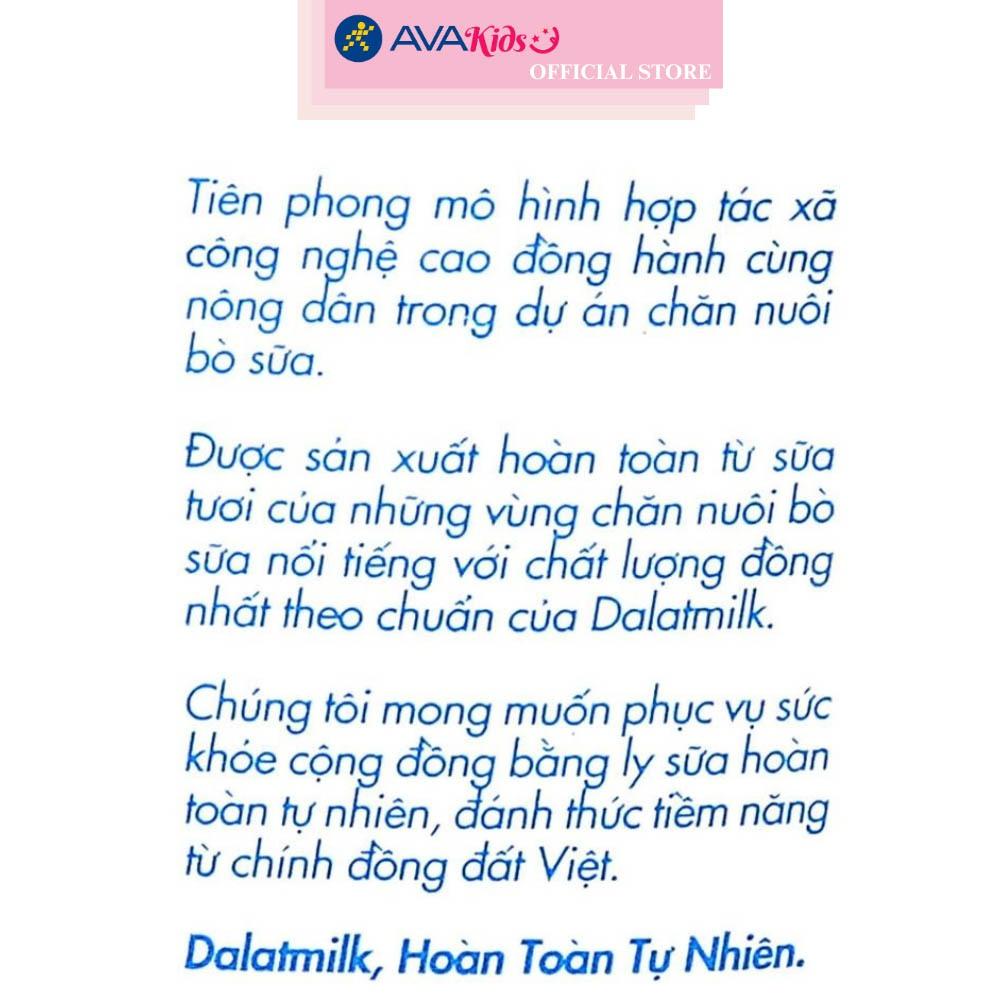 Lốc 4 hộp sữa tươi tiệt trùng Dalat Milk ít đường 110 ml (từ 1 tuổi)