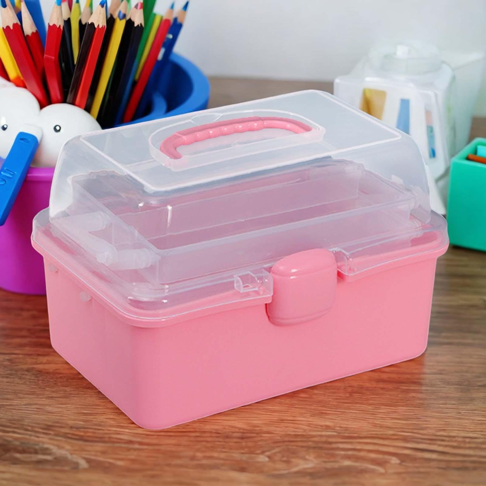 Multifunctional Storage Box Organiser Storage Case Cosmetic Organiser Portable Cabinet with Lid and Handle for Dorm Household