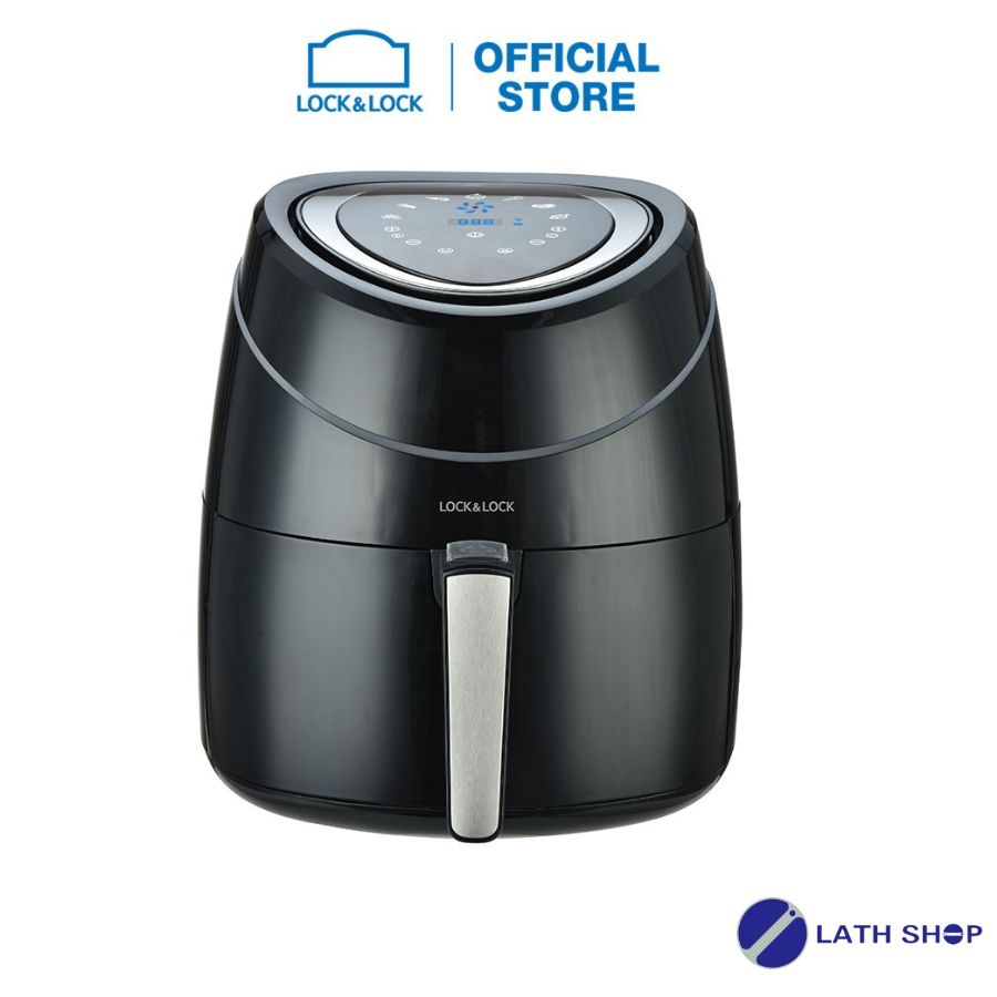 Nồi Chiên Không Dầu Điện Tử Lock&amp;Lock Air Fryer 5.2L Màu Đen EJF259BLK - Bảng Điện Tử Phía Trên - Hàng Chính Hãng