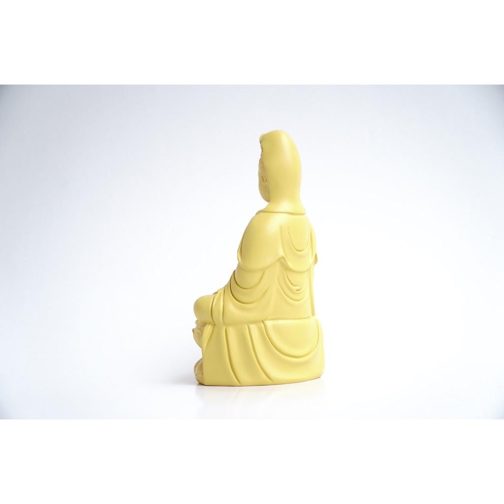 Tượng Phật Bà Quan Thế Âm Bồ Tát ngồi vàng đất - Cao 15cm